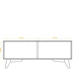 Wohnen Tv & Hifi-Möbel|Lowboards<120x48x40 Kommode mit zwei Türen - Diesta III