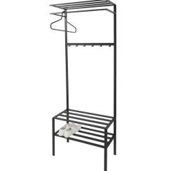 Wohnen Garderoben<70x178x29 Kompaktgarderobe aus Stahl in Schwarz - Cellja