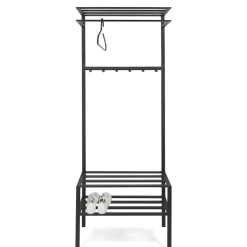 Wohnen Garderoben<70x178x29 Kompaktgarderobe aus Stahl in Schwarz - Cellja