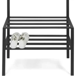 Wohnen Garderoben<70x178x29 Kompaktgarderobe aus Stahl in Schwarz - Cellja