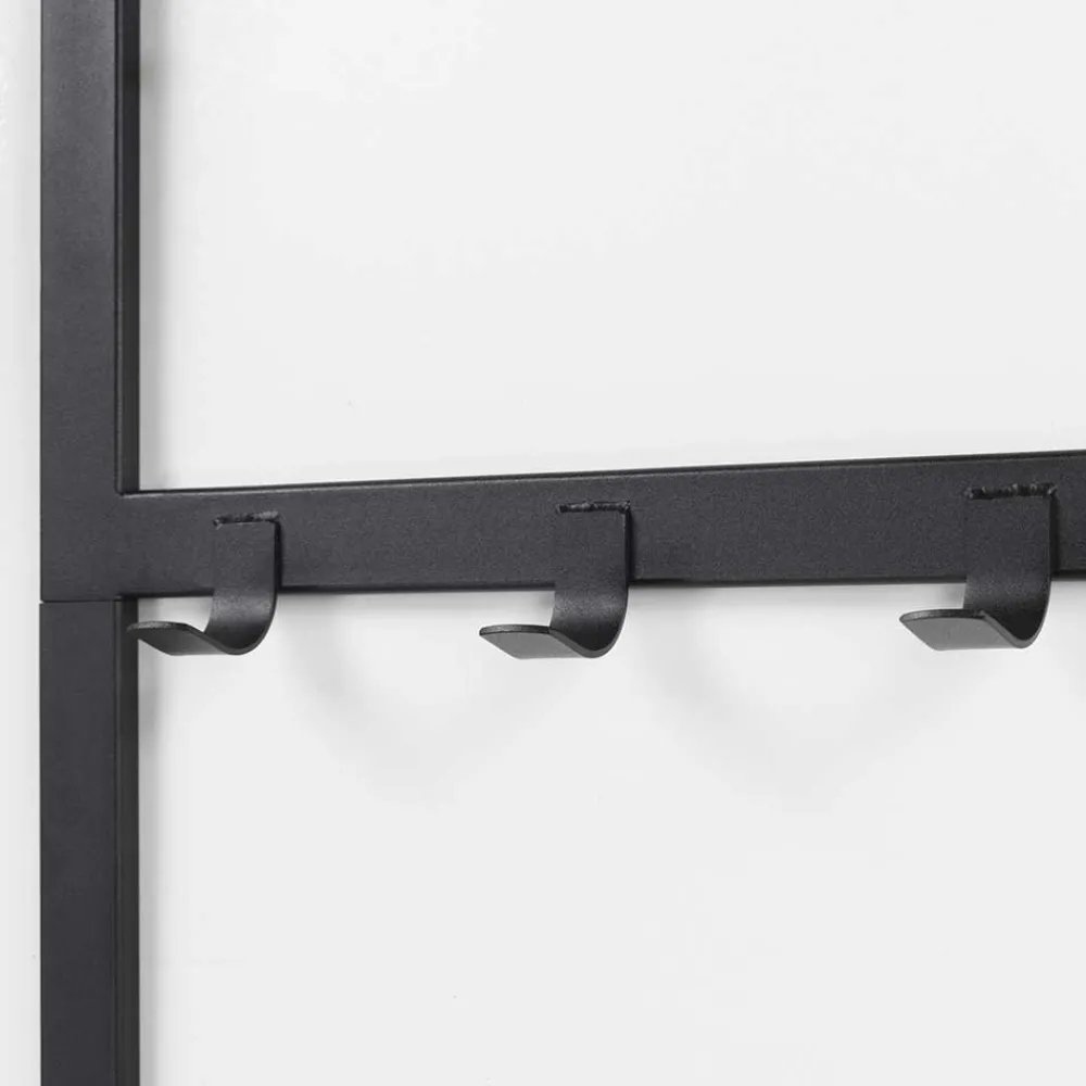 Wohnen Garderoben<70x178x29 Kompaktgarderobe aus Stahl in Schwarz - Cellja