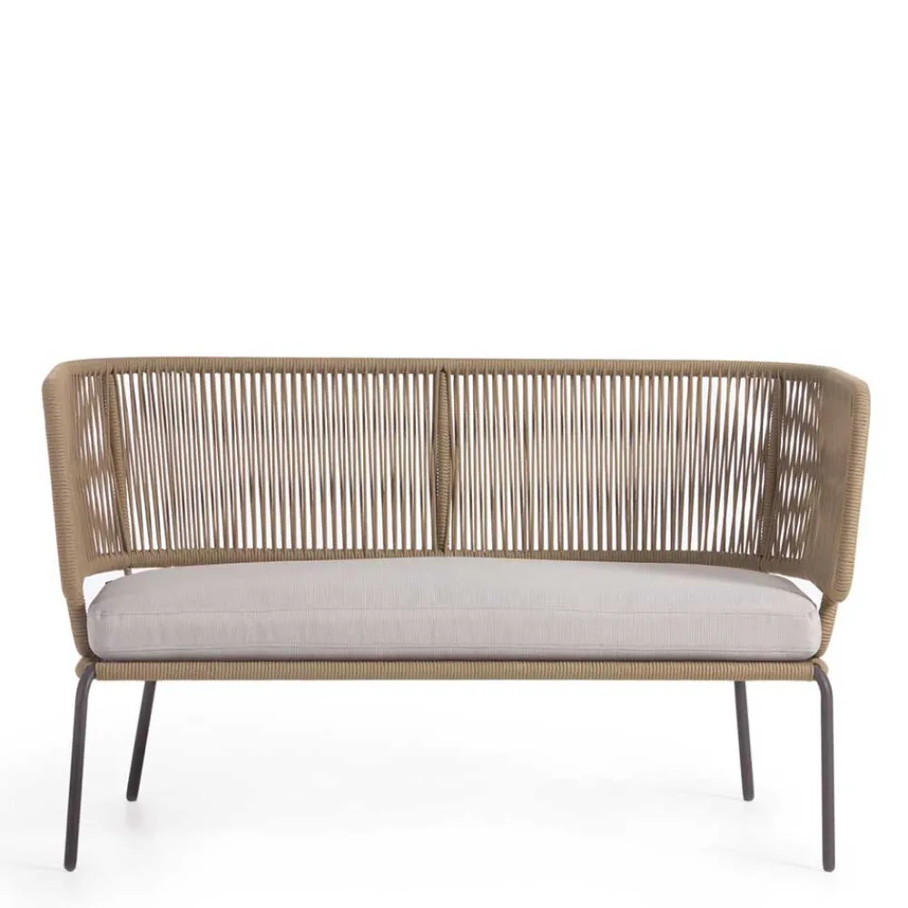 Wohnen Sitzbank<135x80x65 Kordelgeflecht Sofa mit Sitzpolster - Membres