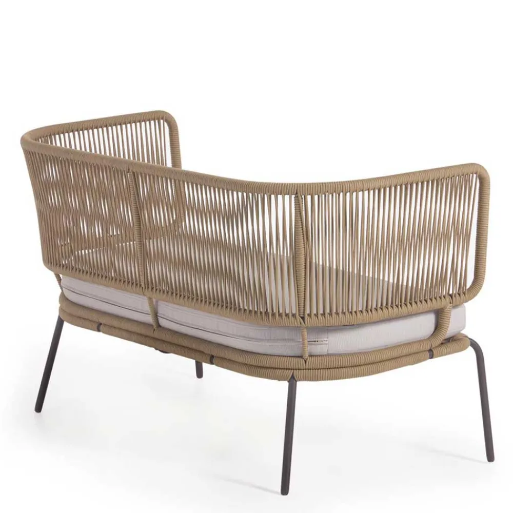 Wohnen Sitzbank<135x80x65 Kordelgeflecht Sofa mit Sitzpolster - Membres