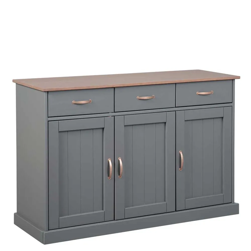 Wohnen Sideboards<131x86x45 Landhaus Anrichte in Grau & Braun - Nepplan