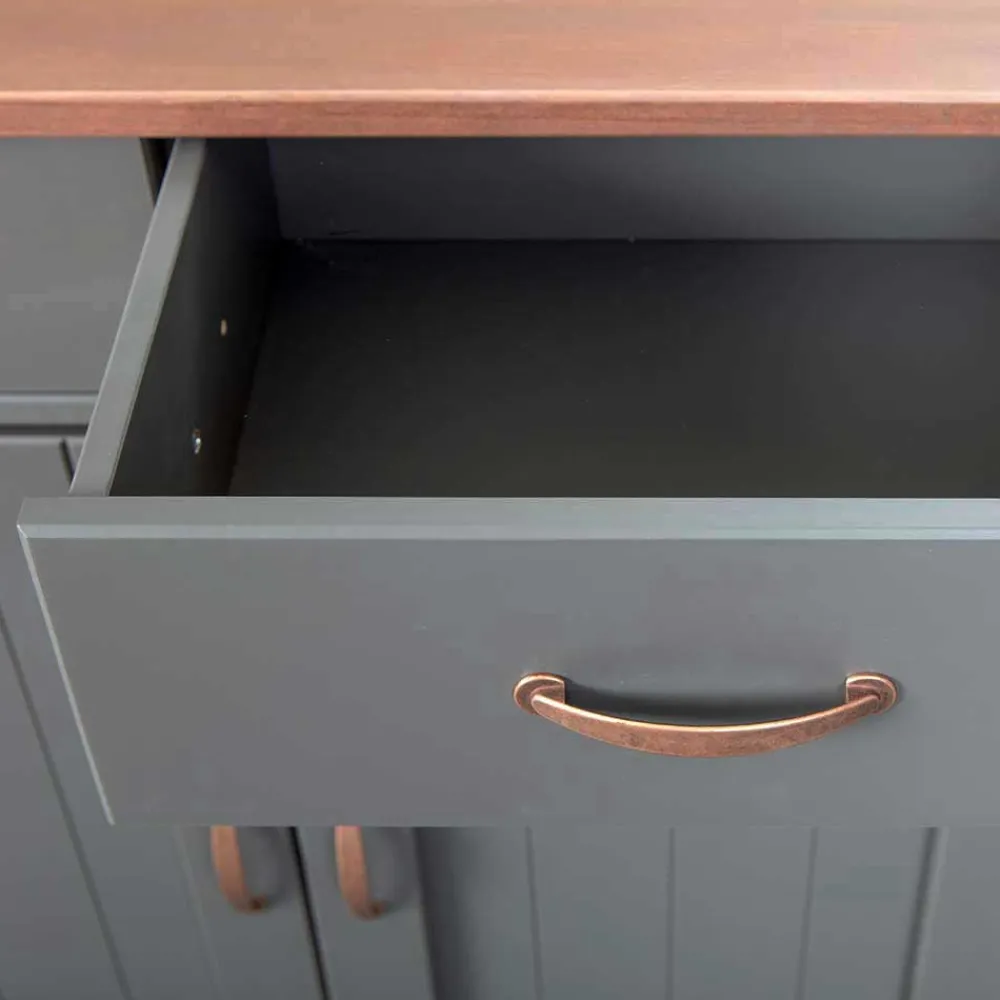 Wohnen Sideboards<131x86x45 Landhaus Anrichte in Grau & Braun - Nepplan