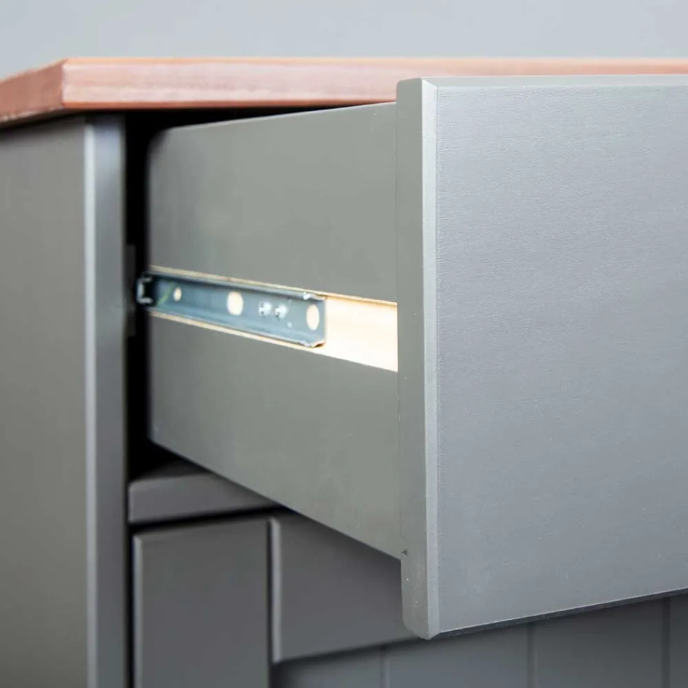Wohnen Sideboards<131x86x45 Landhaus Anrichte in Grau & Braun - Nepplan