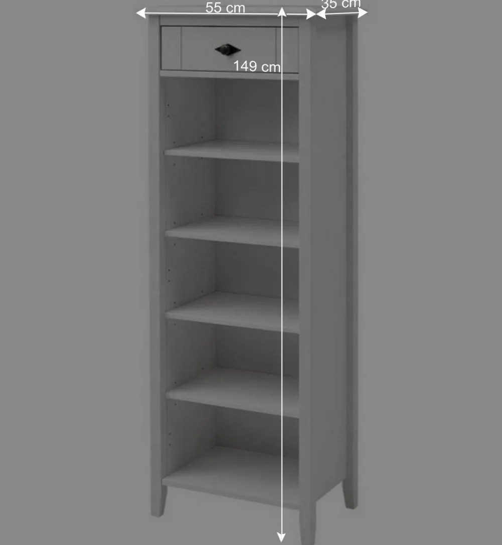 Wohnen Regale<55x149x35 Landhaus Badregal in Weiß - Satumare