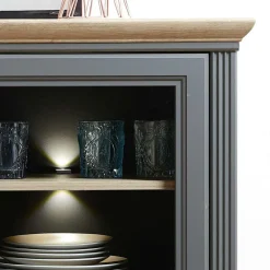 Wohnen Highboards<143x150x42 Landhaus Highboard mit Flaschen Regal - Thumbs