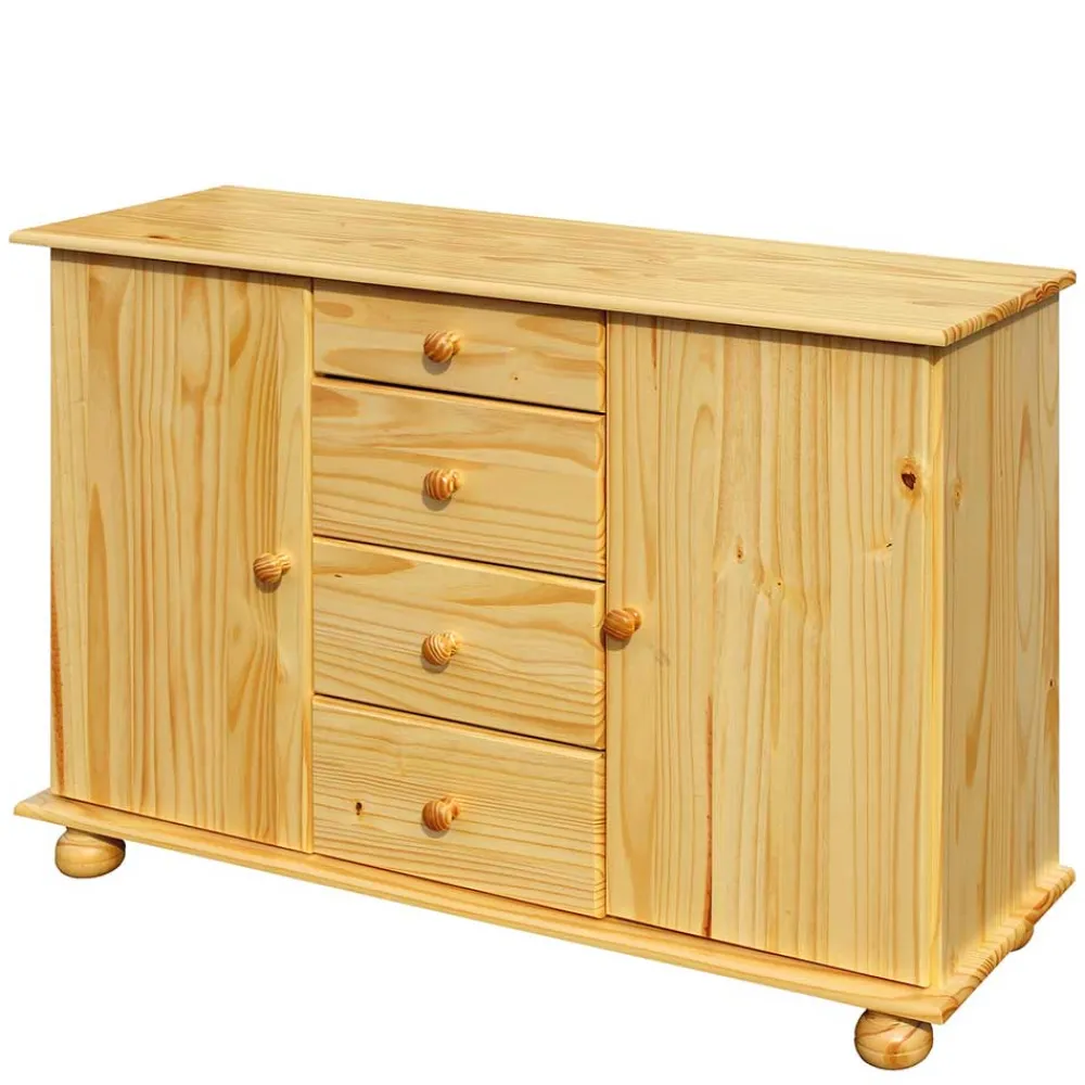 Wohnen Sideboards<119x81x38 Landhaus Kombi Kommode mit Kugelfüßen - Kascanu