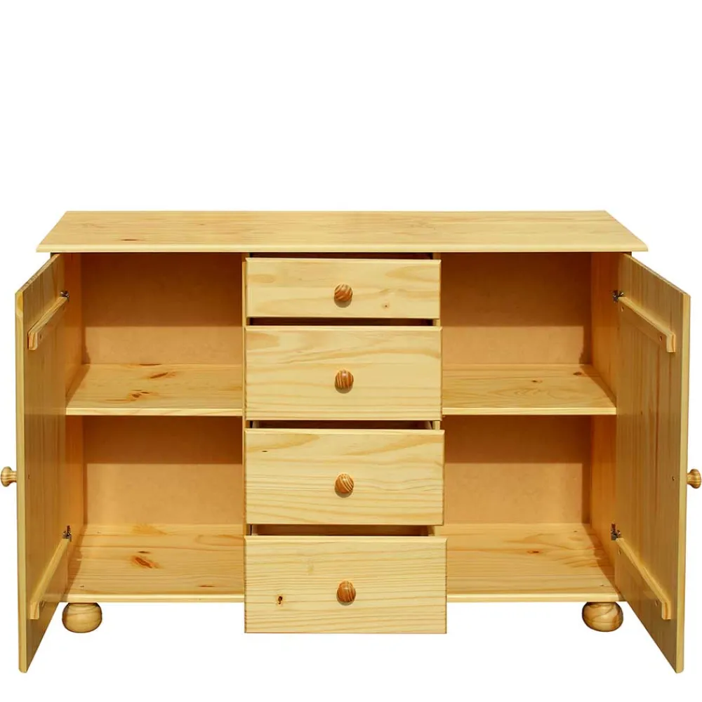 Wohnen Sideboards<119x81x38 Landhaus Kombi Kommode mit Kugelfüßen - Kascanu