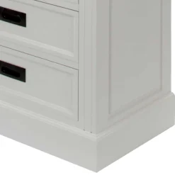 Wohnen Regale|Vitrinen<68x180x39 Landhaus Regal in Weiß & Graubraun - Bleaks