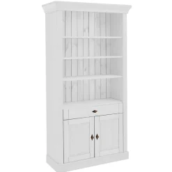 Wohnen Regale<108x203x45 Landhaus Regal mit 2 Türen & Schublade - Satumare I