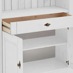 Wohnen Regale<108x203x45 Landhaus Regal mit 2 Türen & Schublade - Satumare I