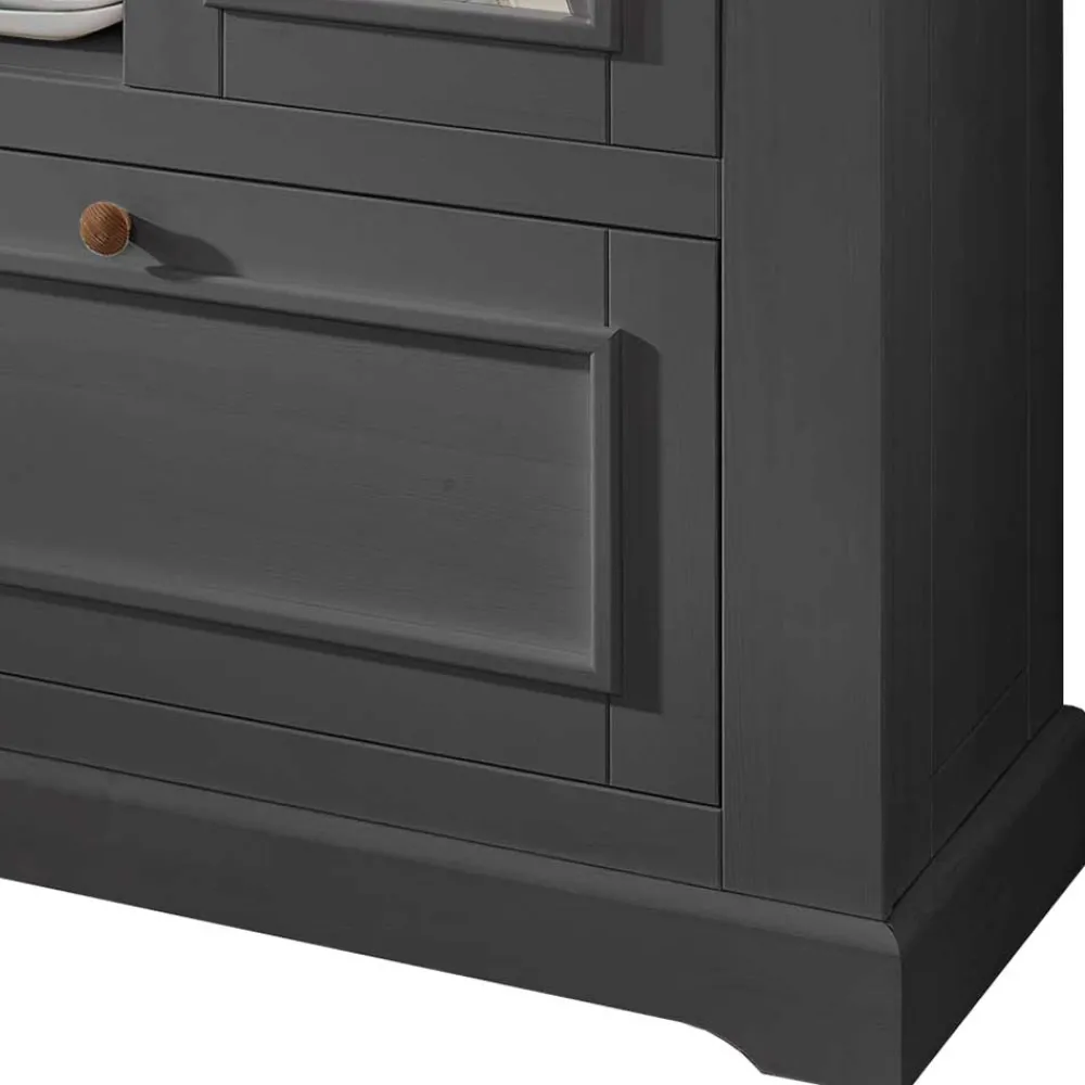 Wohnen Highboards<108x152x42 Landhaus Schrank in Grau - Ustricia