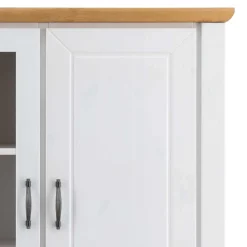 Wohnen Highboards<144x135x42 Landhaus Schrank in Weiß & Kiefer - Nuita