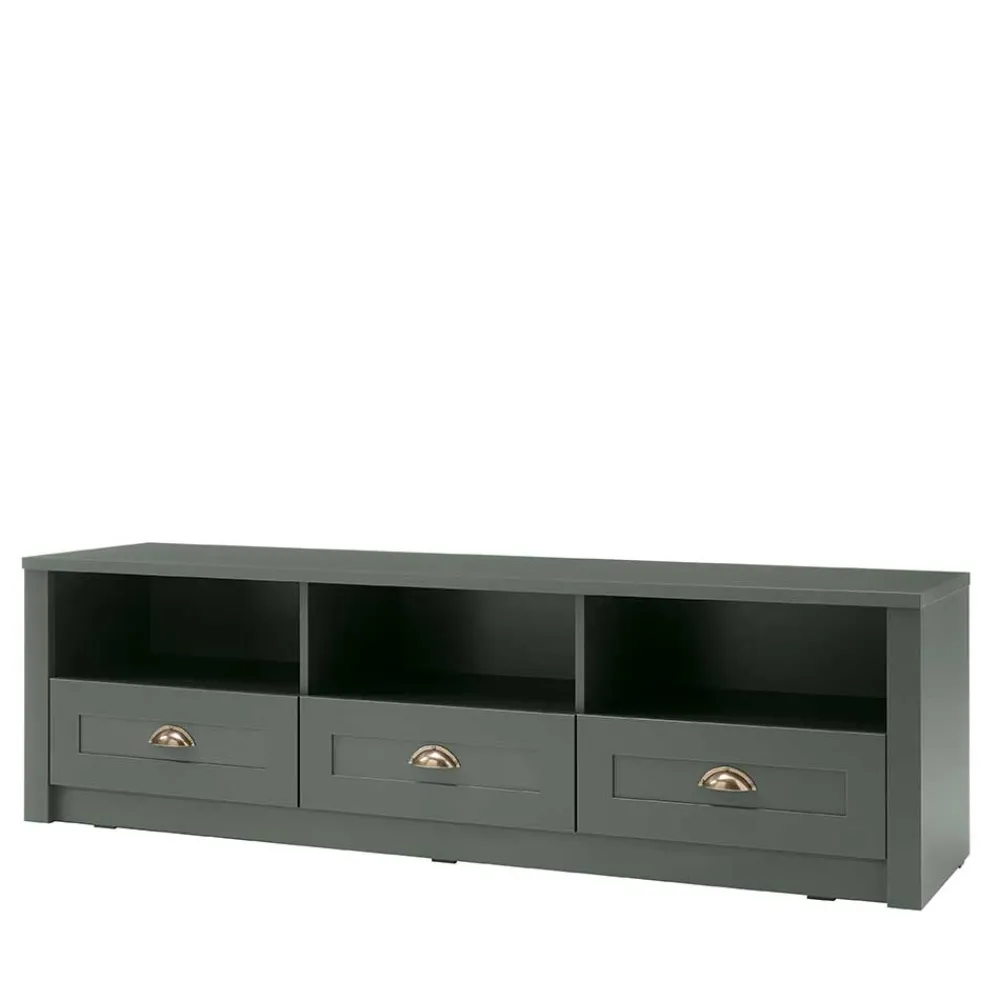 Wohnen Tv & Hifi-Möbel|Lowboards<158x47x43 Landhaus TV Board in Dunkelgrün - Niestov
