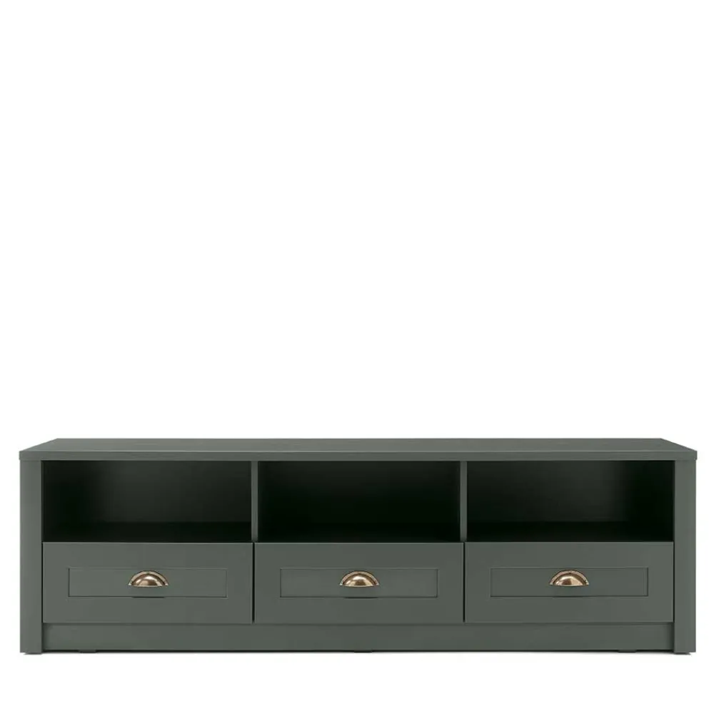 Wohnen Tv & Hifi-Möbel|Lowboards<158x47x43 Landhaus TV Board in Dunkelgrün - Niestov