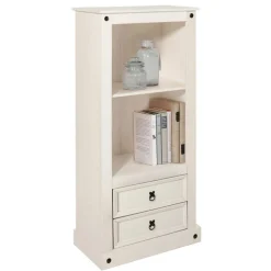Wohnen Regale|Vitrinen<65x140x38 Landhausregal in Weiß - Henvic