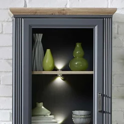 Wohnen Vitrinen<66x204x42 Landhausvitrine beleuchtet LED - Thumbs