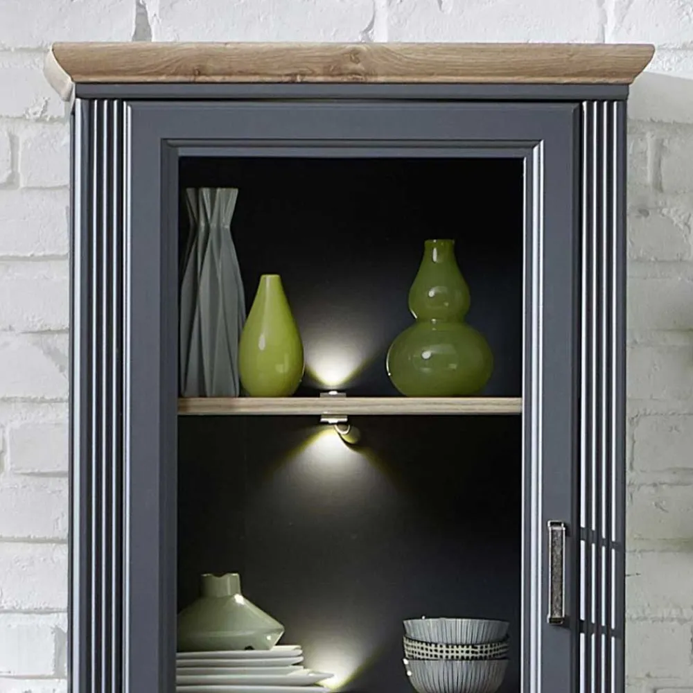 Wohnen Vitrinen<66x204x42 Landhausvitrine beleuchtet LED - Thumbs