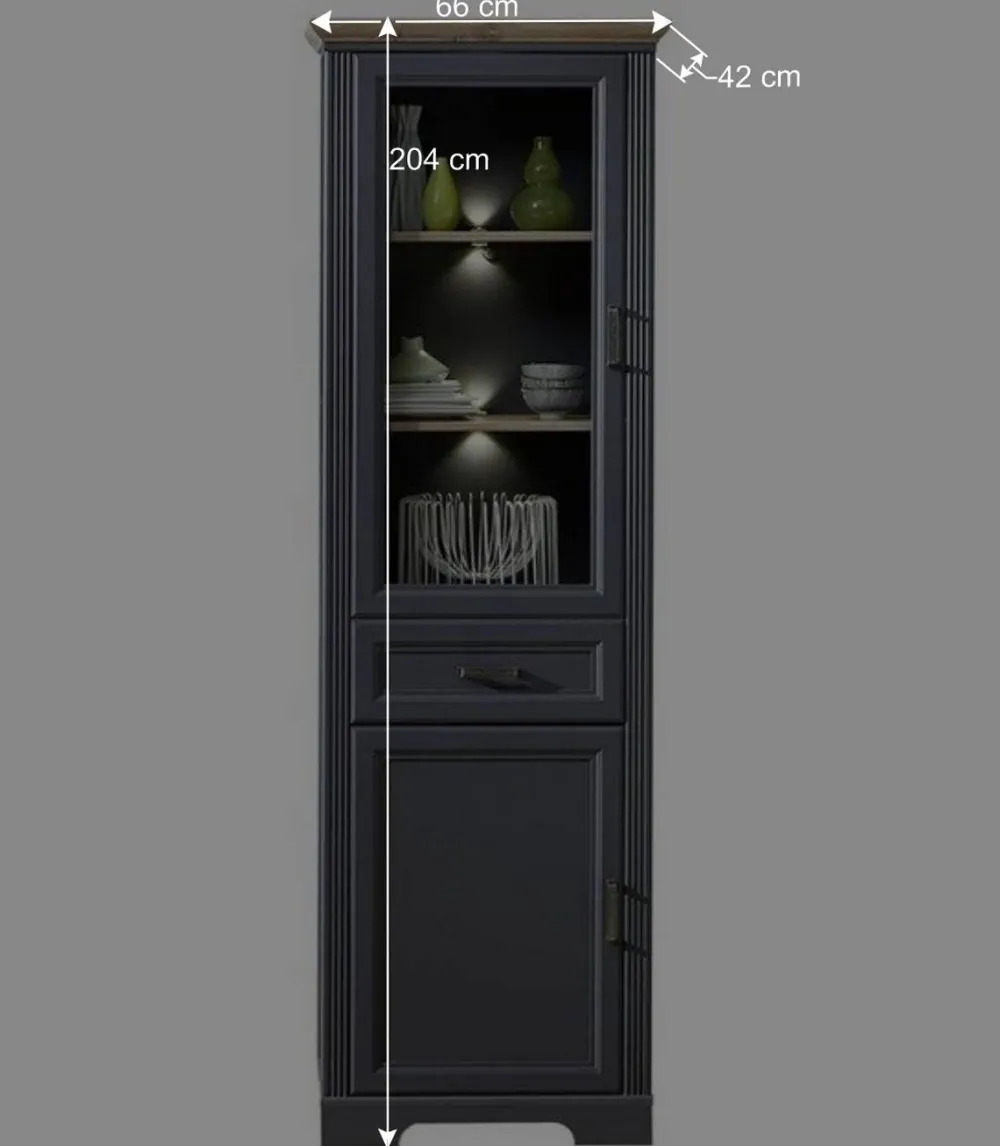 Wohnen Vitrinen<66x204x42 Landhausvitrine beleuchtet LED - Thumbs