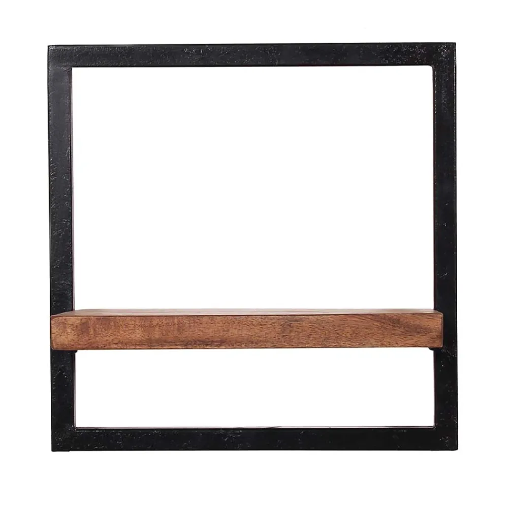 Wohnen Regale<35x25x35 Loft-Wandregal mit Altmetall-Rahmen - Mendoza