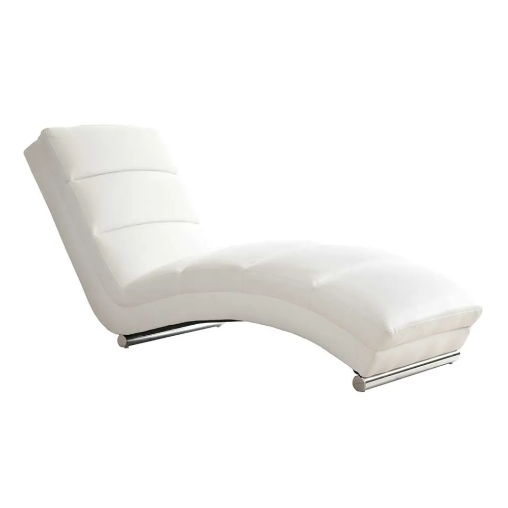 Wohnen Sofas<60x82x170 Loungeliege in Weiß & Chrom - Onjamy
