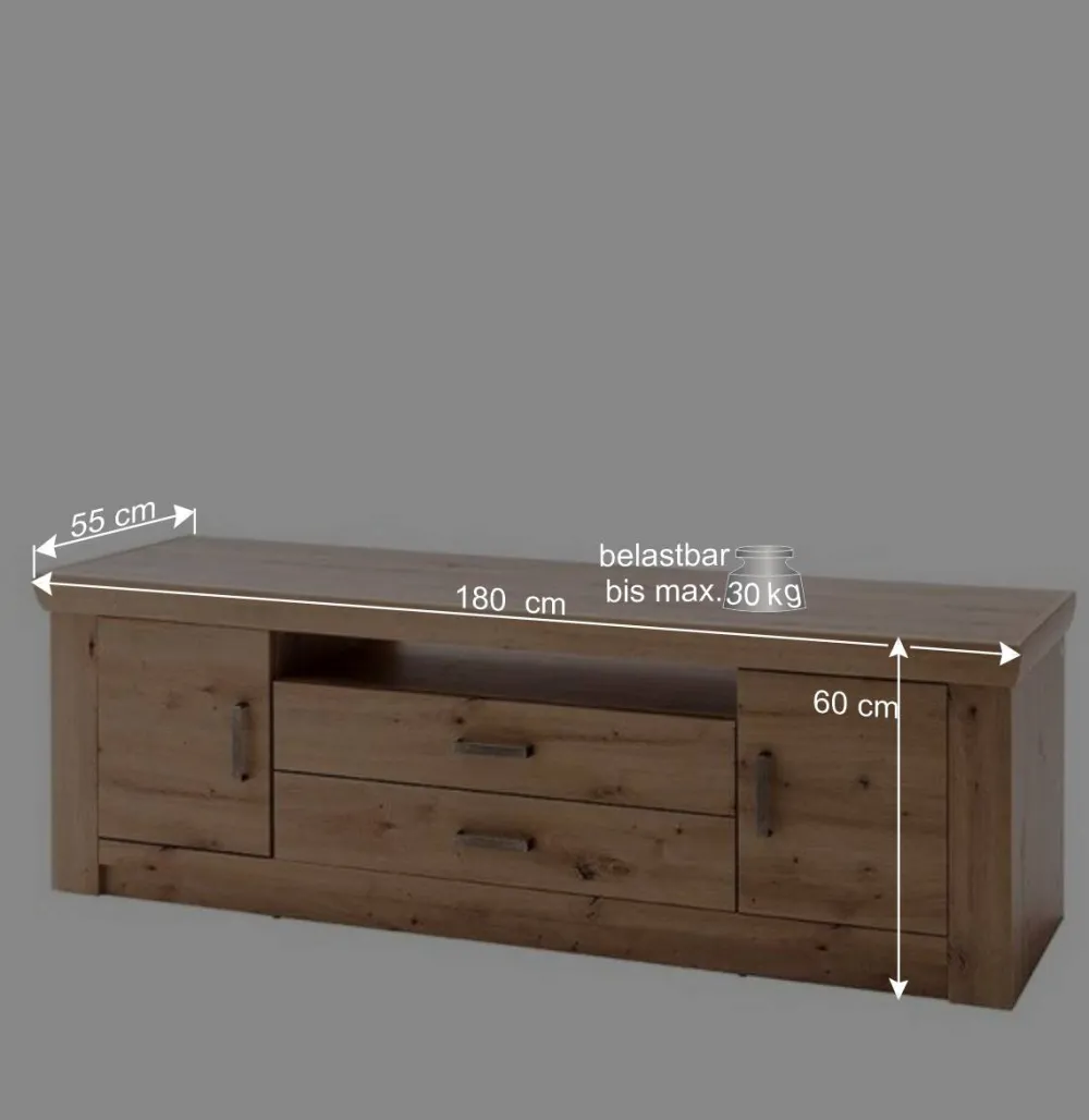 Wohnen Tv & Hifi-Möbel|Lowboards<180x60x55 Lowboard für Fernseher aus MDF - Wykina