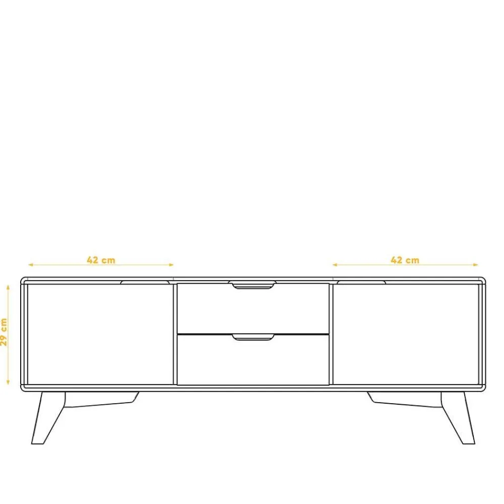 Wohnen Tv & Hifi-Möbel|Lowboards<134x48x40 Lowboard in Wildeiche & Weiß - Diesta