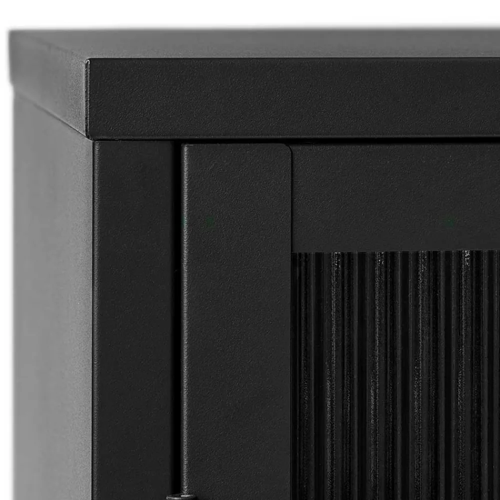 Wohnen Vitrinen<58x160x40 Metall Vitrine in Schwarz - Gulliver