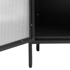 Wohnen Vitrinen<58x160x40 Metall Vitrine in Schwarz - Gulliver