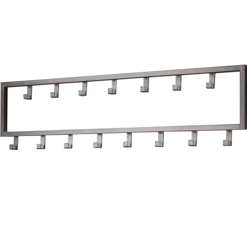 Wohnen Garderoben<80x20x4 Metall Wandgarderobe mit 15 Kleiderhaken - Vinkoja