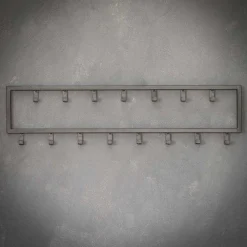 Wohnen Garderoben<80x20x4 Metall Wandgarderobe mit 15 Kleiderhaken - Vinkoja