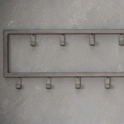 Wohnen Garderoben<80x20x4 Metall Wandgarderobe mit 15 Kleiderhaken - Vinkoja