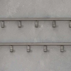 Wohnen Garderoben<80x20x4 Metall Wandgarderobe mit 15 Kleiderhaken - Vinkoja