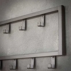 Wohnen Garderoben<80x20x4 Metall Wandgarderobe mit 15 Kleiderhaken - Vinkoja