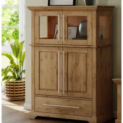 Wohnen Highboards<94x133x39 Modern Country Highboard aus Kiefer massiv - Noellisa