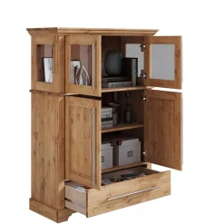 Wohnen Highboards<94x133x39 Modern Country Highboard aus Kiefer massiv - Noellisa