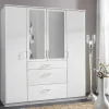 Wohnen Kleiderschränke<179x199x58 Moderner Kleiderschrank in Weiß mit Spiegeln - Cador