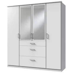 Wohnen Kleiderschränke<179x199x58 Moderner Kleiderschrank in Weiß mit Spiegeln - Cador