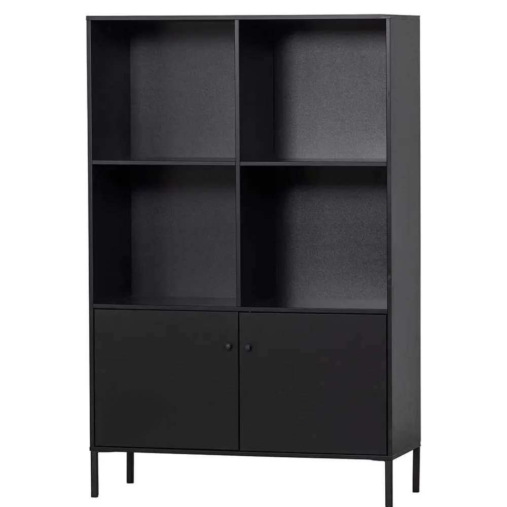Wohnen Regale<100x155x40 Moderner Schrank in Schwarz - Nick