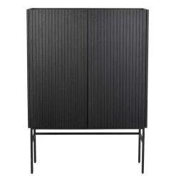 Wohnen Highboards<100x140x40 Modernes Highboard in Schwarz - Gragano