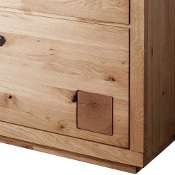 Wohnen Highboards|Vitrinen<103x148x40 Modernes Holz-Highboard mit Glaseinsatz - Embleys