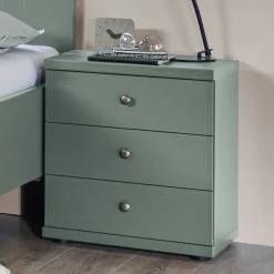 Wohnen Kommoden<50x57x36 Nachtkommode in Graugrün - Rajavo