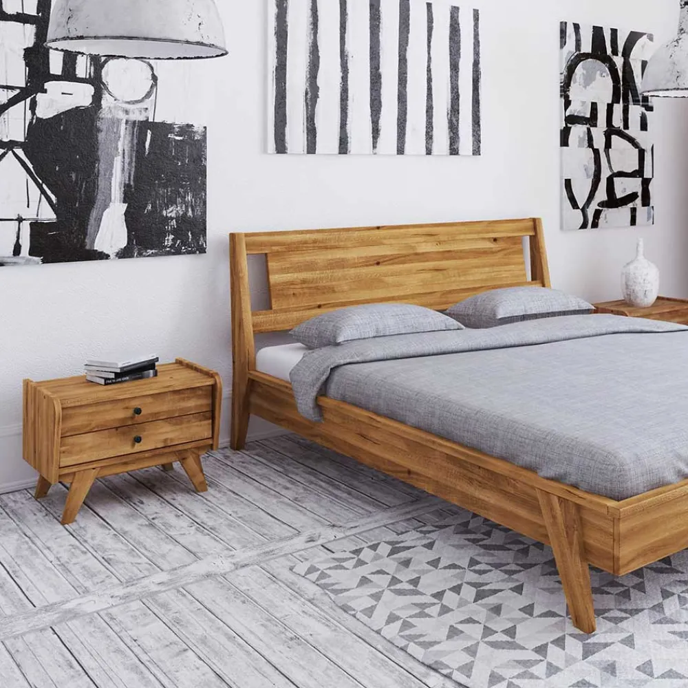 Wohnen Kommoden<55x43x39 Nachtkommode mit zwei Schubladen - Hardus