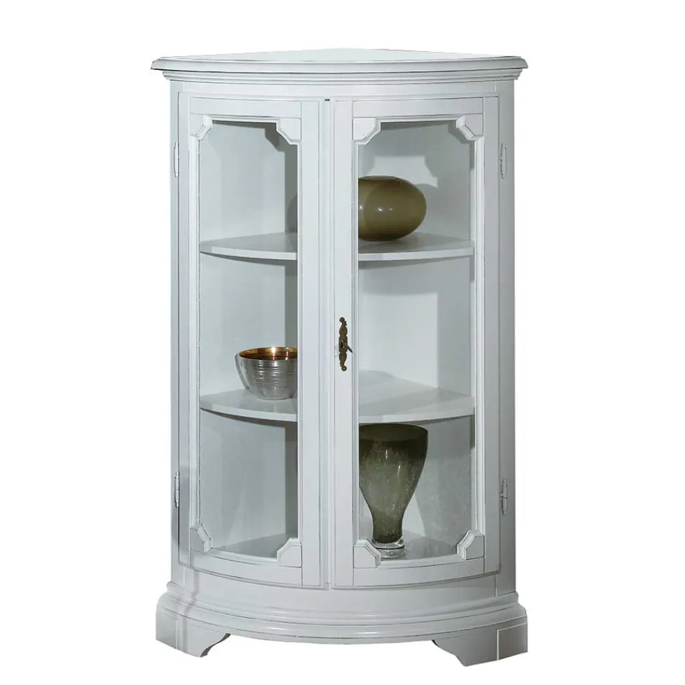 Wohnen Vitrinen<52x112x52 Niedrige Eckvitrine im Vintage Look - Zarinas