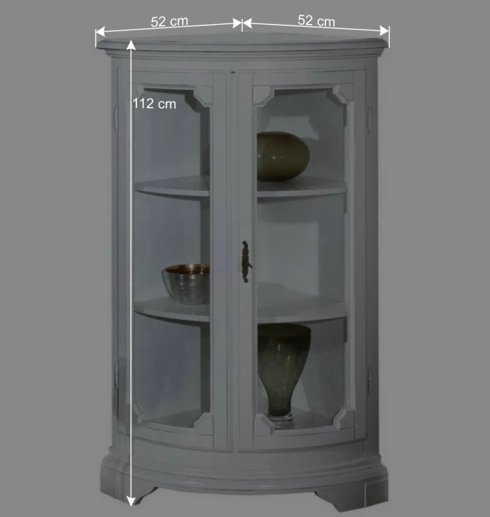 Wohnen Vitrinen<52x112x52 Niedrige Eckvitrine im Vintage Look - Zarinas