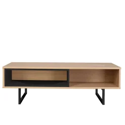 Wohnen Lowboards<110x55x38 Offenes Lowboard Regal in Eiche - Brausca