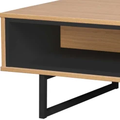 Wohnen Lowboards<110x55x38 Offenes Lowboard Regal in Eiche - Brausca