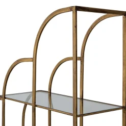 Wohnen Regale<96x190x35 Offenes Regal in Altmessing Metall - Valencra